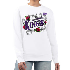 Sacramento Kings G-III 4Her by Carl Banks Women's Roses Fleece Tri-Blend Sweatshirt White