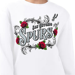 San Antonio Spurs G-III 4Her by Carl Banks Women's Roses Fleece Tri-Blend Sweatshirt White