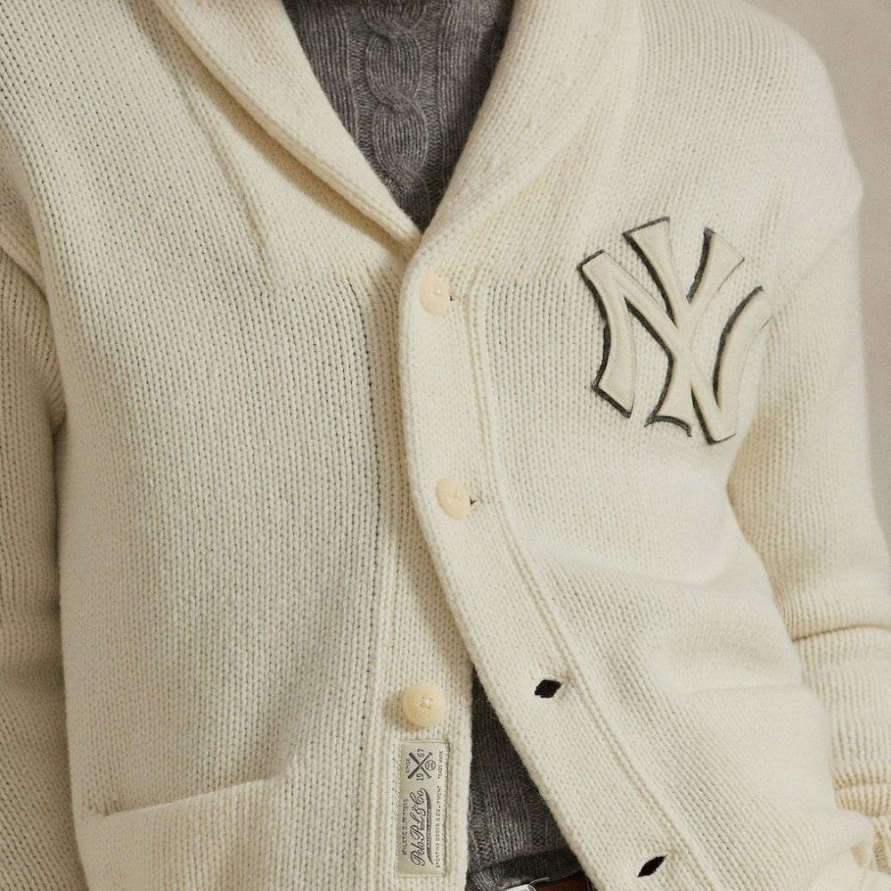 New York Yankees Polo Ralph Lauren Wool Shawl Button-Up Cardigan Sale