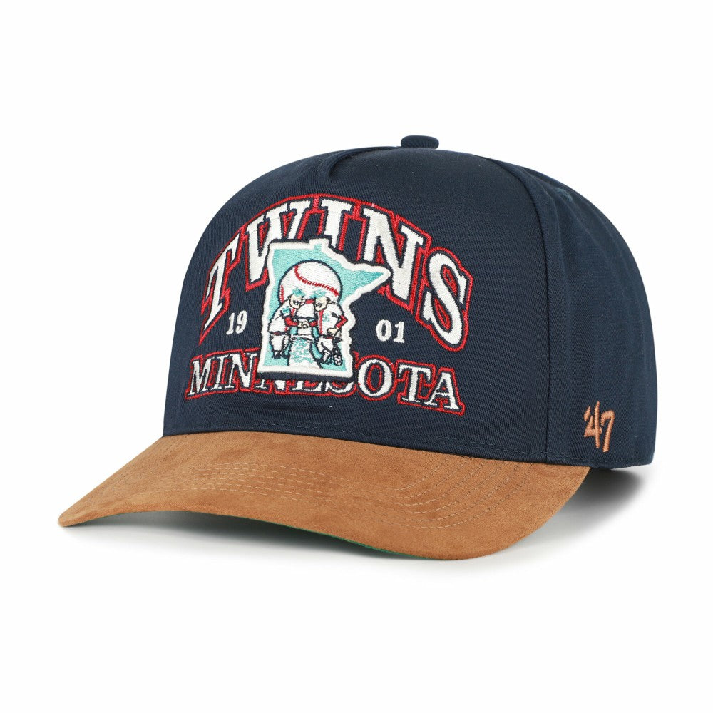Minnesota Twins '47 Cooperstown Break Wood Suede Hitch Adjustable Hat Discount