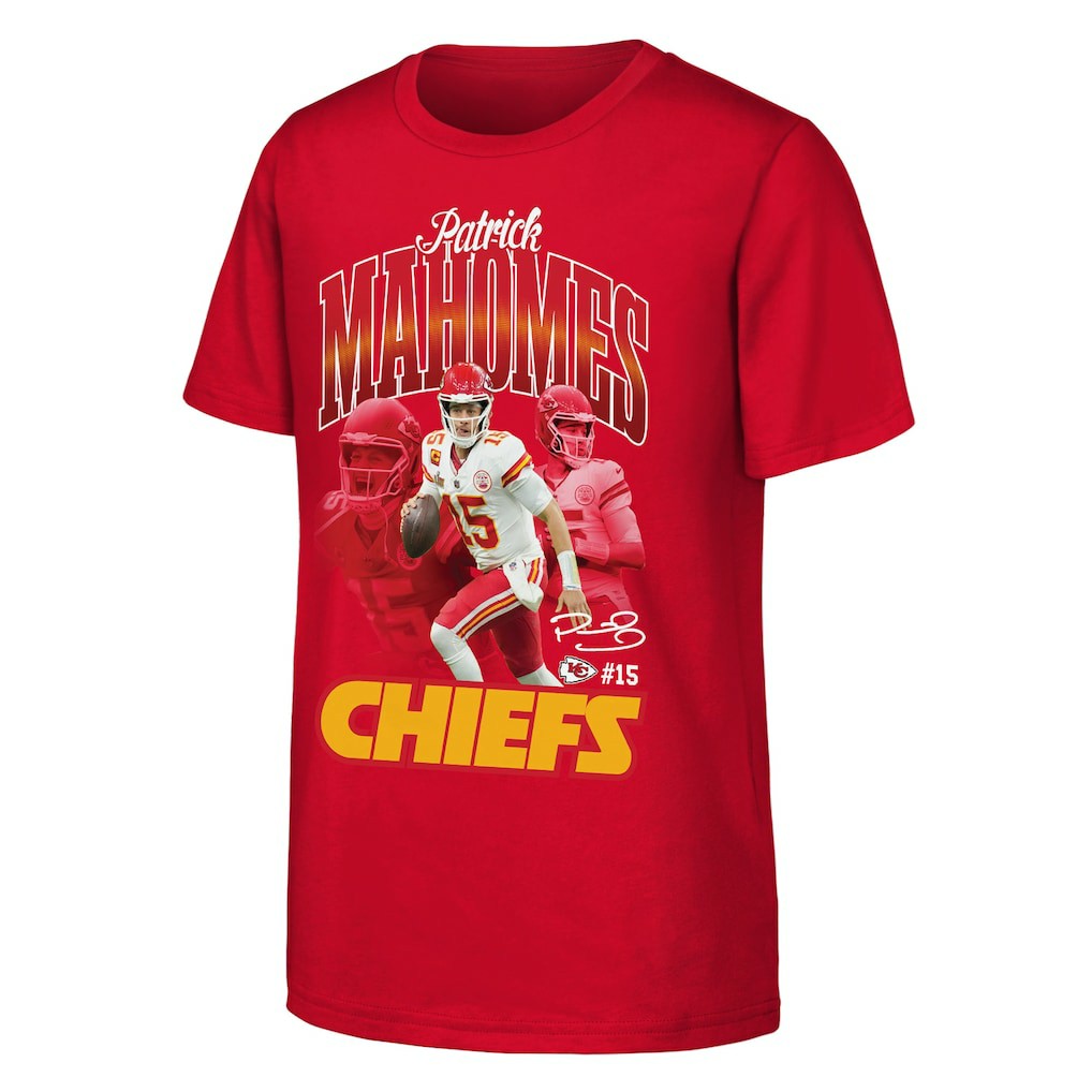 Patrick Mahomes Kansas City Chiefs Outerstuff Youth Triple Pic T-Shirt - Red - NFL