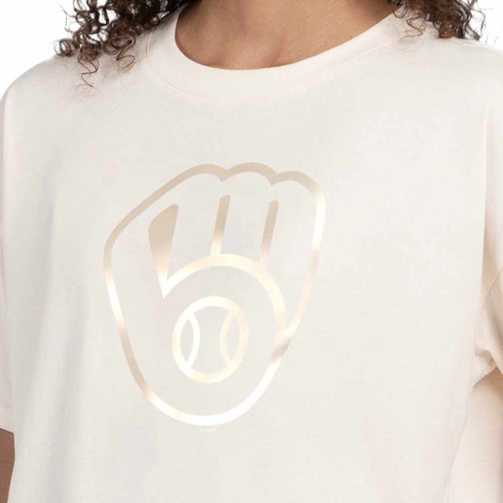 Milwaukee Brewers Starter Women's Pastels Boxy Cropped T-Shirt Near Me