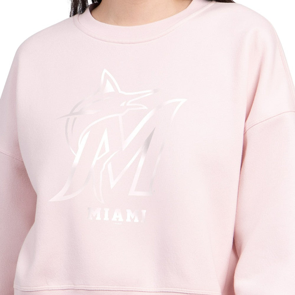 Miami Marlins Starter Women's Pastels Boxy Fleece Sweatshirt Sale