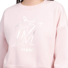 Miami Marlins Starter Women's Pastels Boxy Fleece Sweatshirt Sale