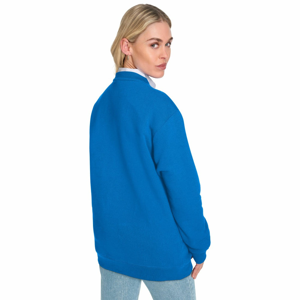 Detroit Lions Starter Women's Arch Stripe Fleece Crewneck Sweatshirt - Blue - NFL