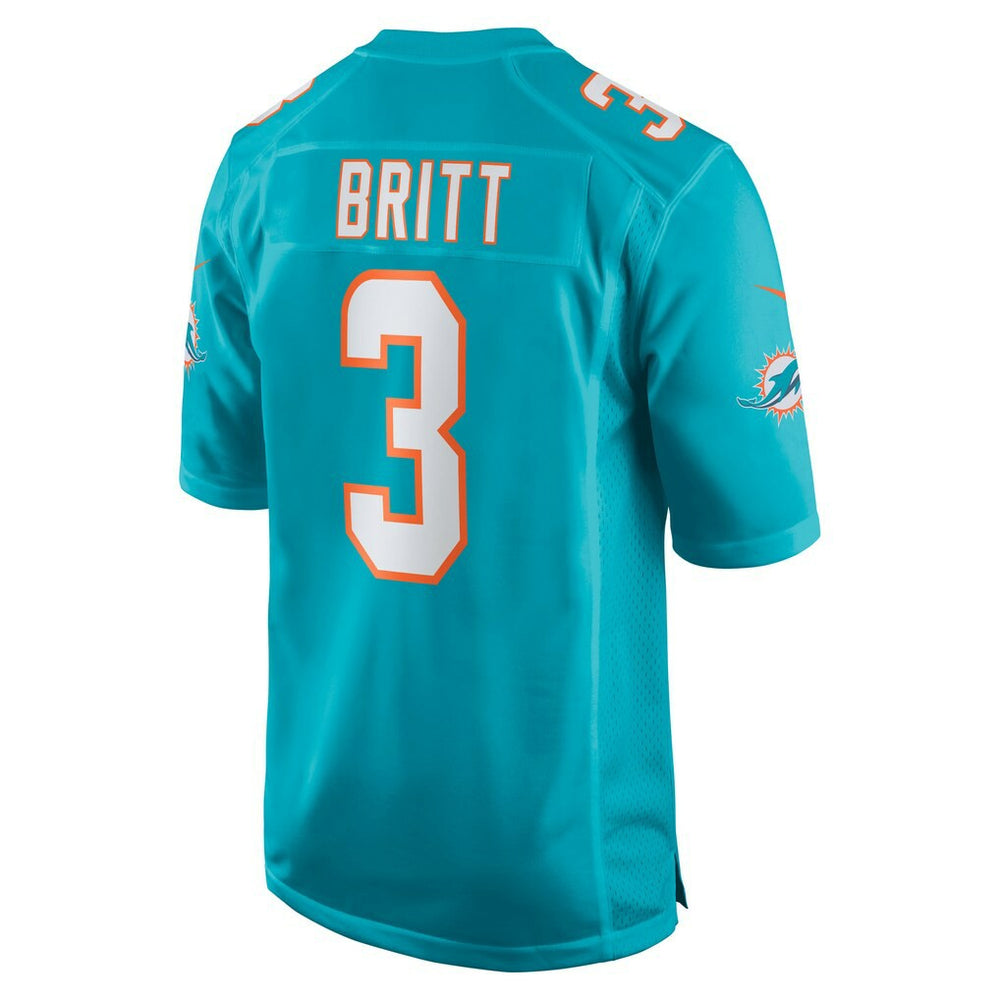 K.J. Britt Miami Dolphins Team Game Jersey - Aqua - Nike