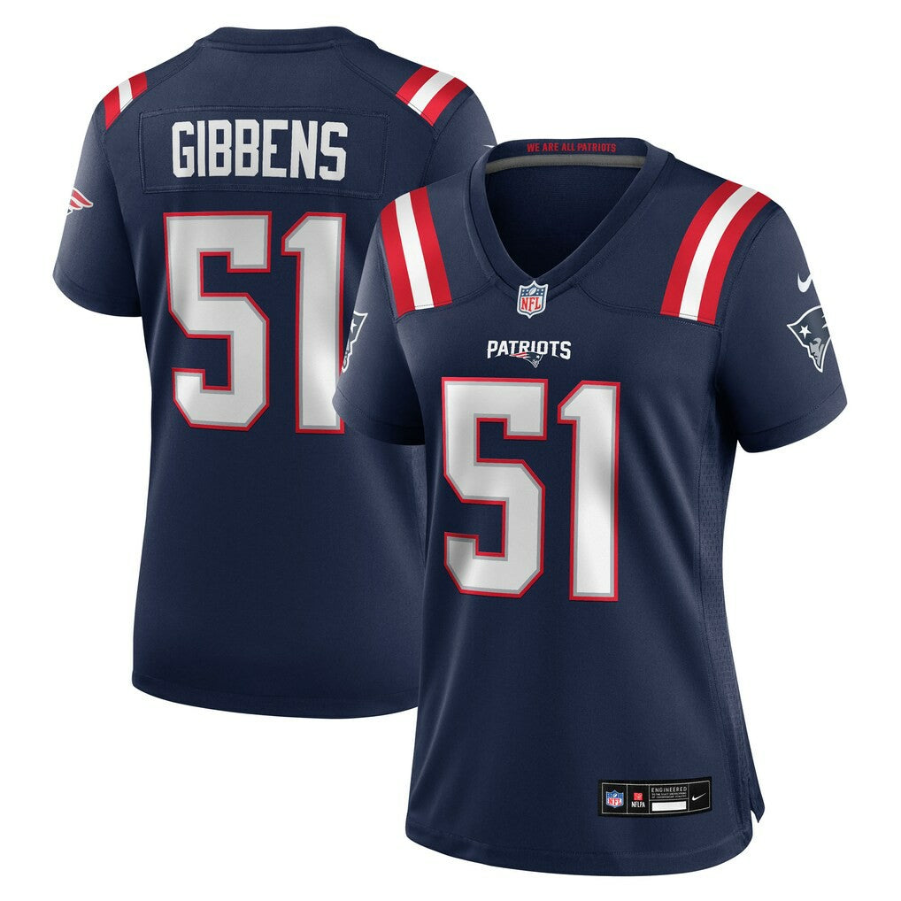 Jack Gibbens New England Patriots Women's Team Game Jersey - Navy - Nike