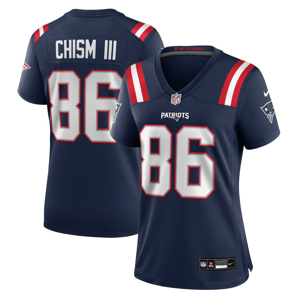 Efton Chism III New England Patriots Women's Team Game Jersey - Navy - Nike
