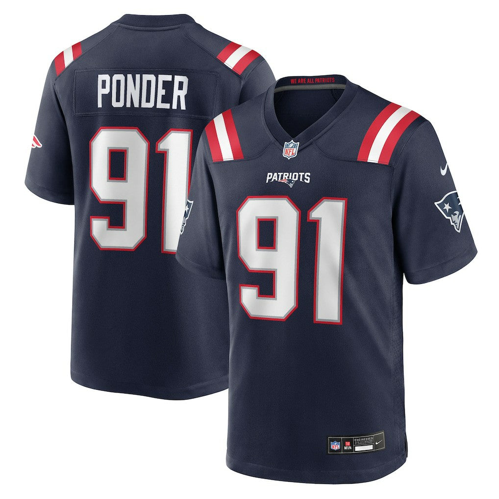 Elijah Ponder New England Patriots Team Game Jersey - Navy - Nike