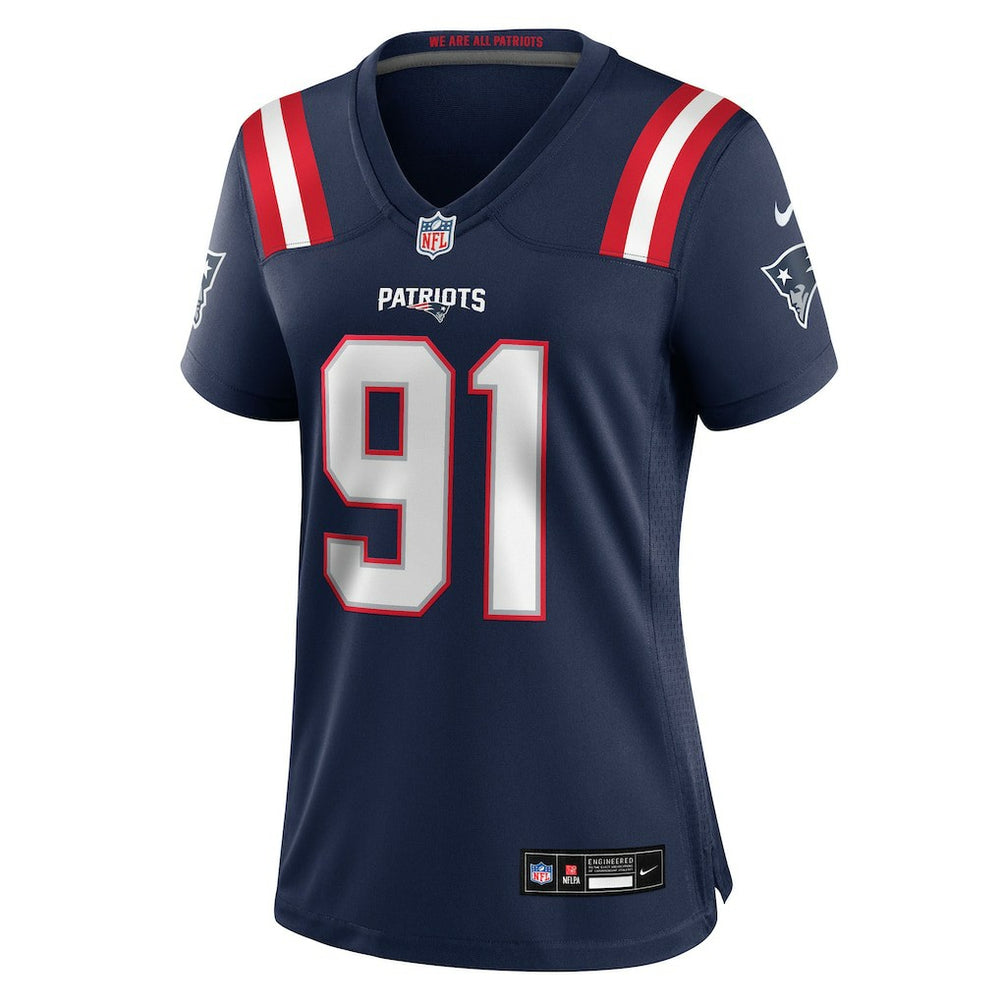 Elijah Ponder New England Patriots Women's Team Game Jersey - Navy - Nike
