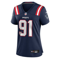 Elijah Ponder New England Patriots Women's Team Game Jersey - Navy - Nike