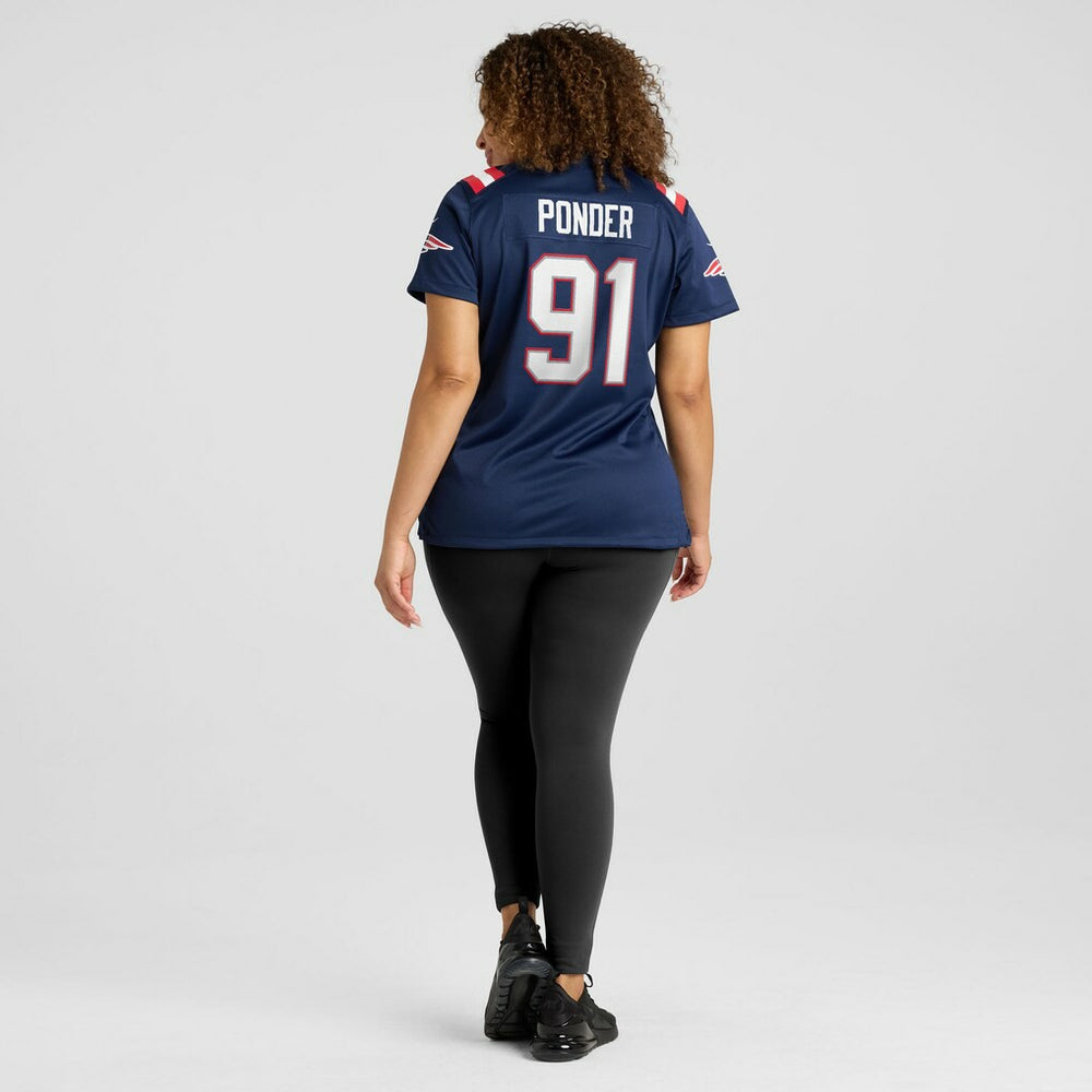 Elijah Ponder New England Patriots Women's Team Game Jersey - Navy - Nike