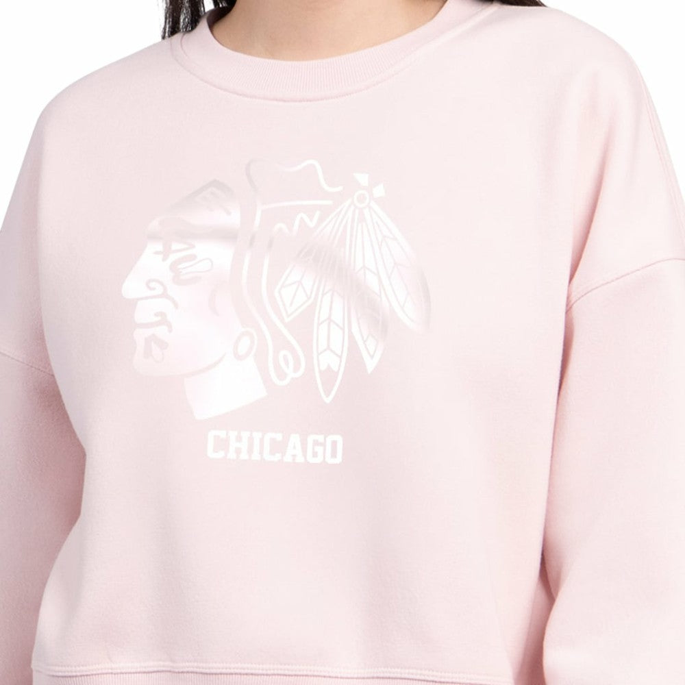 Chicago Blackhawks Starter Women's Boxy Cropped Sweatshirt - Pink | NHL discount