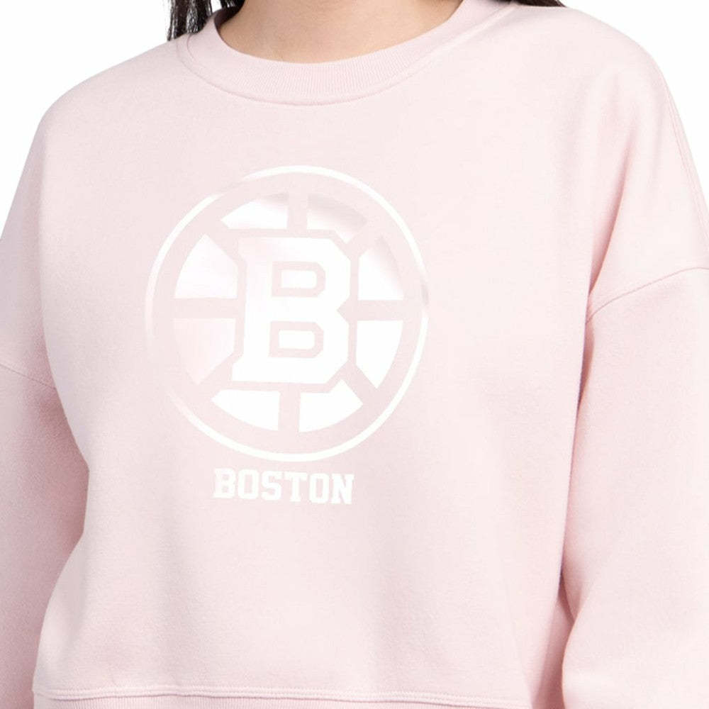 Boston Bruins Starter Women's Boxy Cropped Sweatshirt - Pink | NHL Clearance