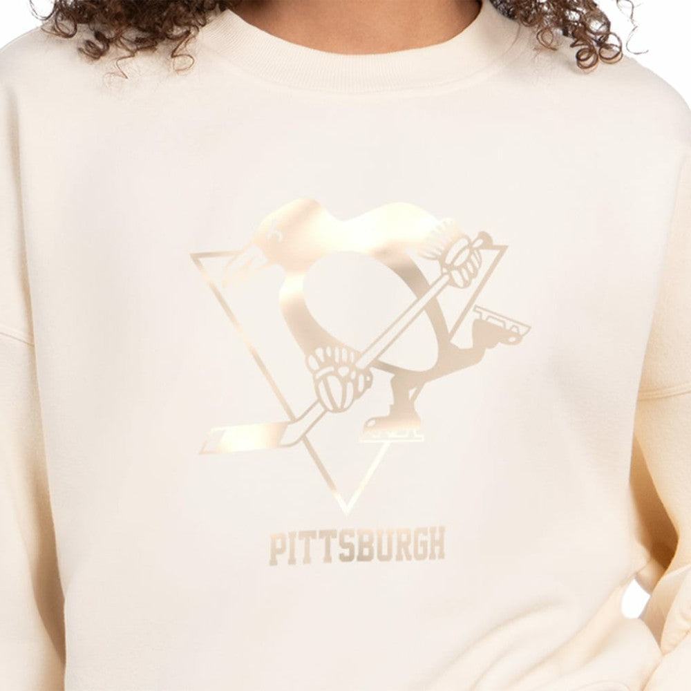Pittsburgh Penguins Starter Women's Boxy Cropped Sweatshirt - Cream | NHL discount