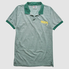 Green Bay Packers Majestic 90s Polo - Heather Gray Vintage - Fanatics
