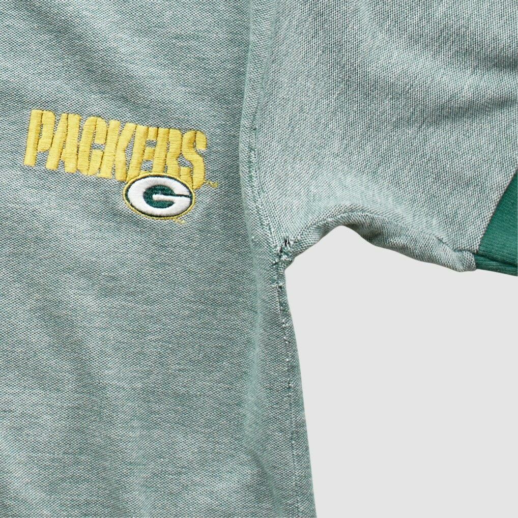 Green Bay Packers Majestic 90s Polo - Heather Gray Vintage - Fanatics