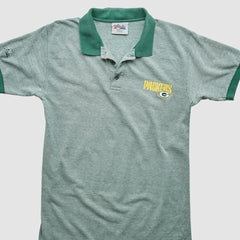 Green Bay Packers Majestic 90s Polo - Heather Gray Vintage - Fanatics