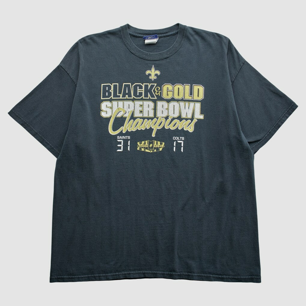 New Orleans Saints Reebok 2010 T-Shirt - Black Vintage - Fanatics