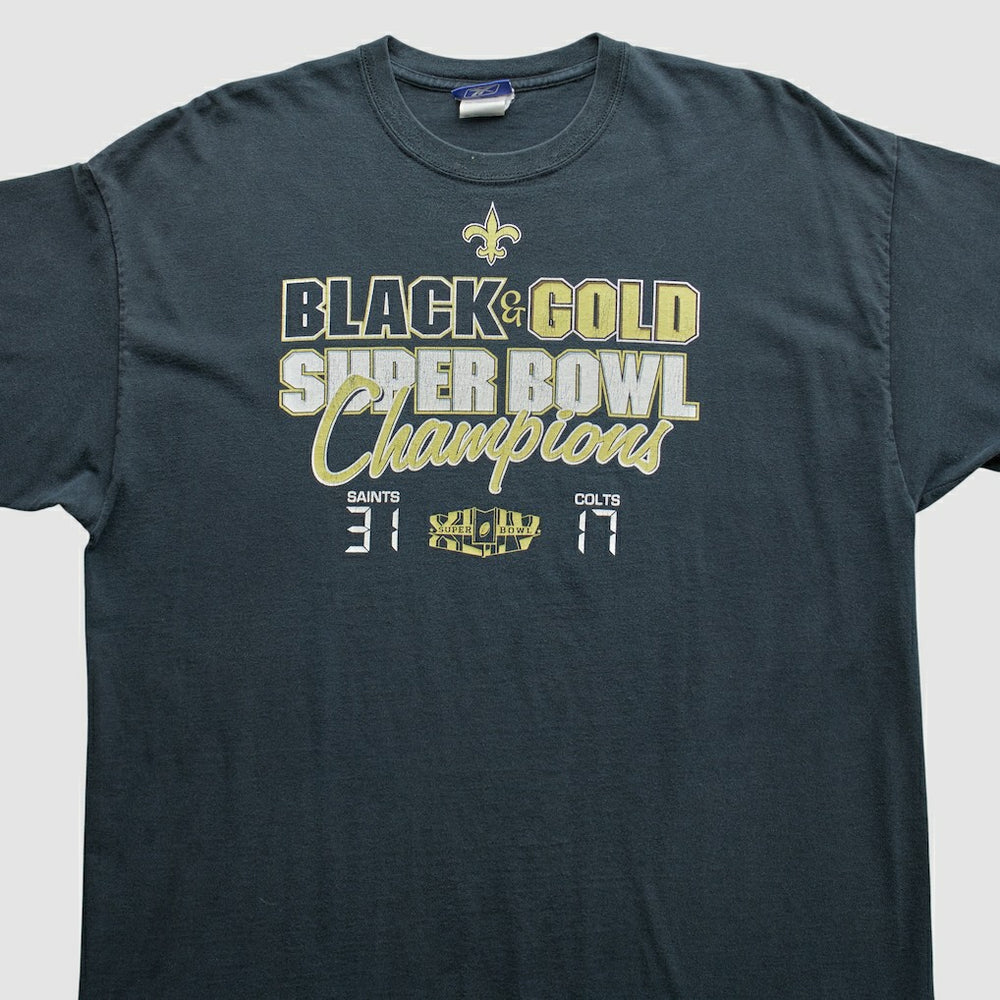 New Orleans Saints Reebok 2010 T-Shirt - Black Vintage - Fanatics