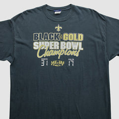 New Orleans Saints Reebok 2010 T-Shirt - Black Vintage - Fanatics