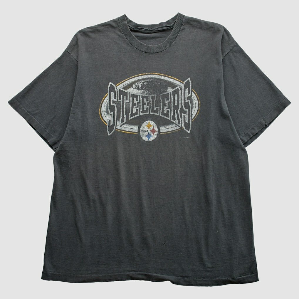 Pittsburgh Steelers 90s T-Shirt - Gray Vintage - Fanatics