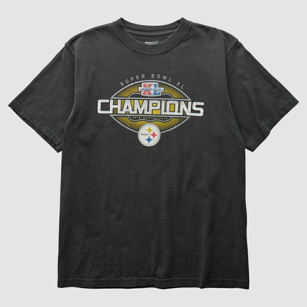Pittsburgh Steelers Reebok 2006 T-Shirt - Black Vintage - Fanatics