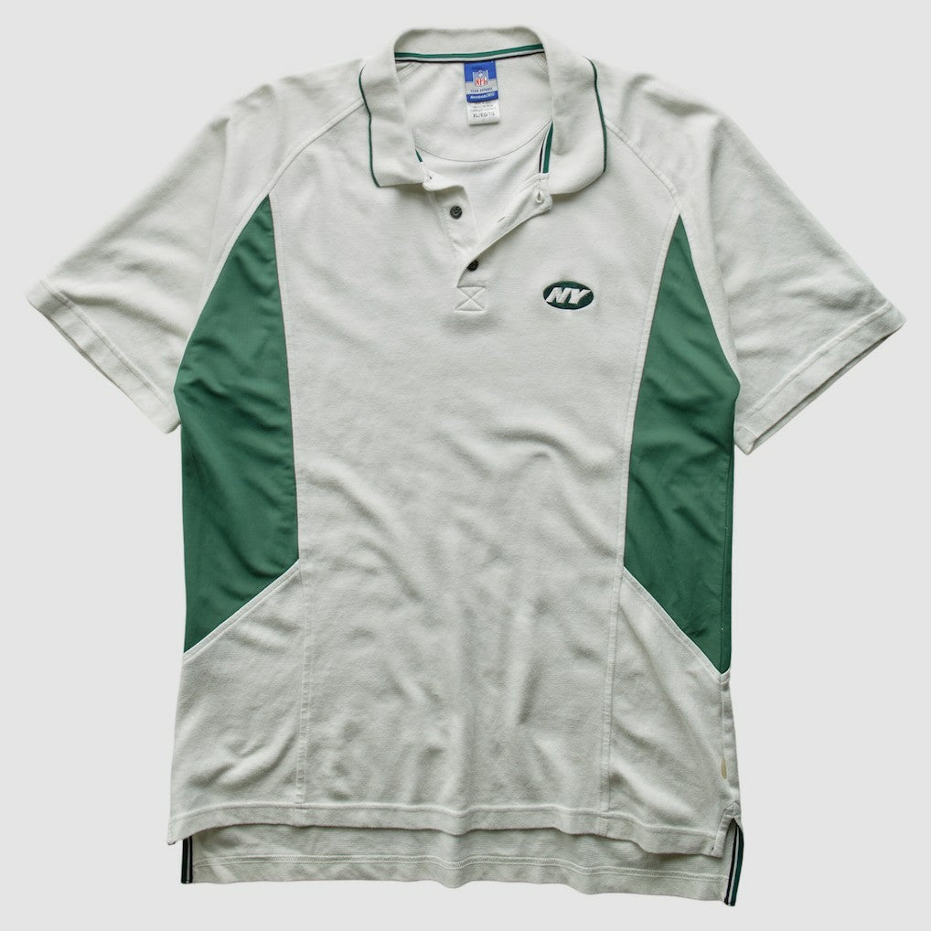 New York Jets Reebok 2000s Polo - 3 Buttons T-Shirt - White Vintage - Fanatics