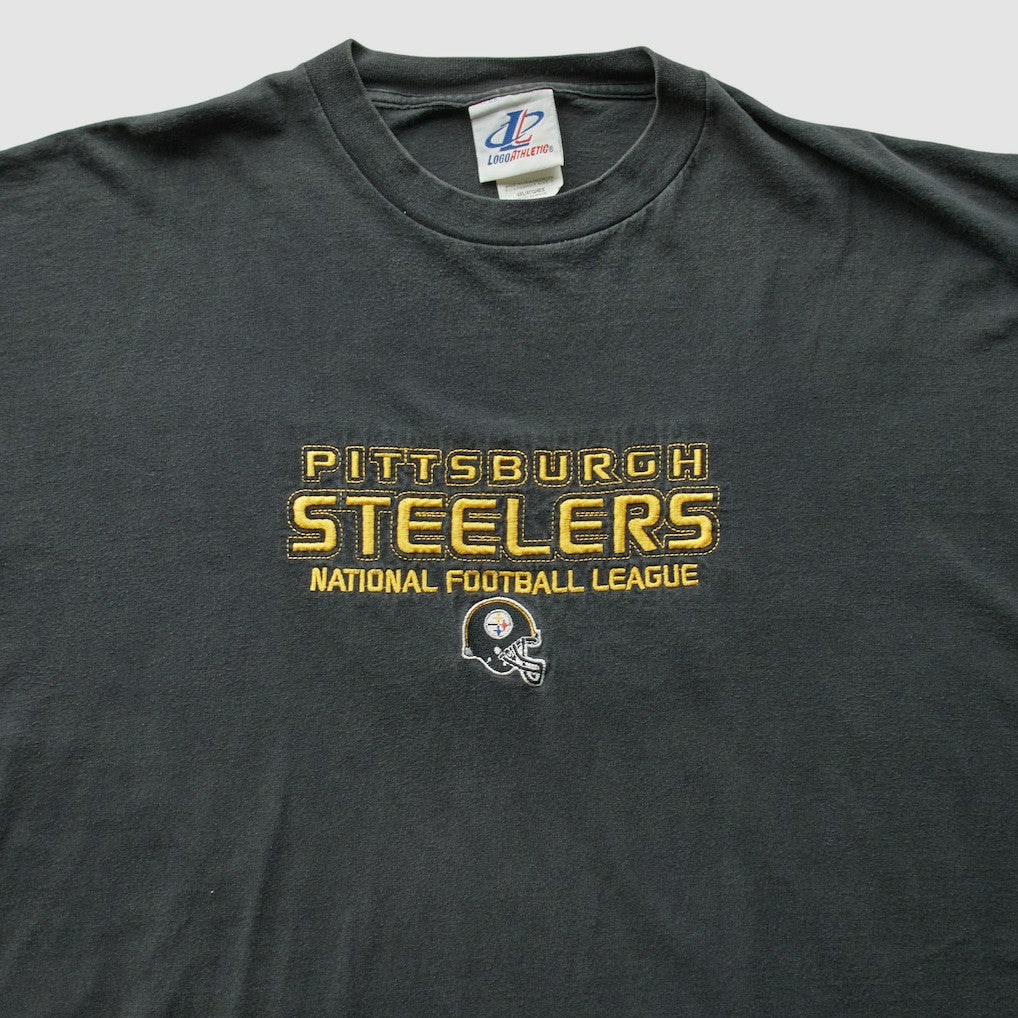 Pittsburgh Steelers Logo Athletic 2000s T-Shirt - Black Vintage - Fanatics