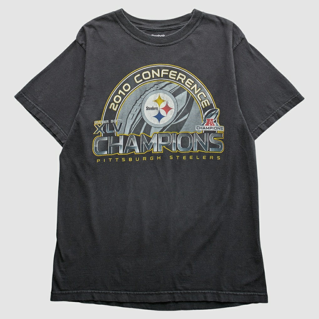 Pittsburgh Steelers Reebok 2010 T-Shirt - Black Vintage - Fanatics