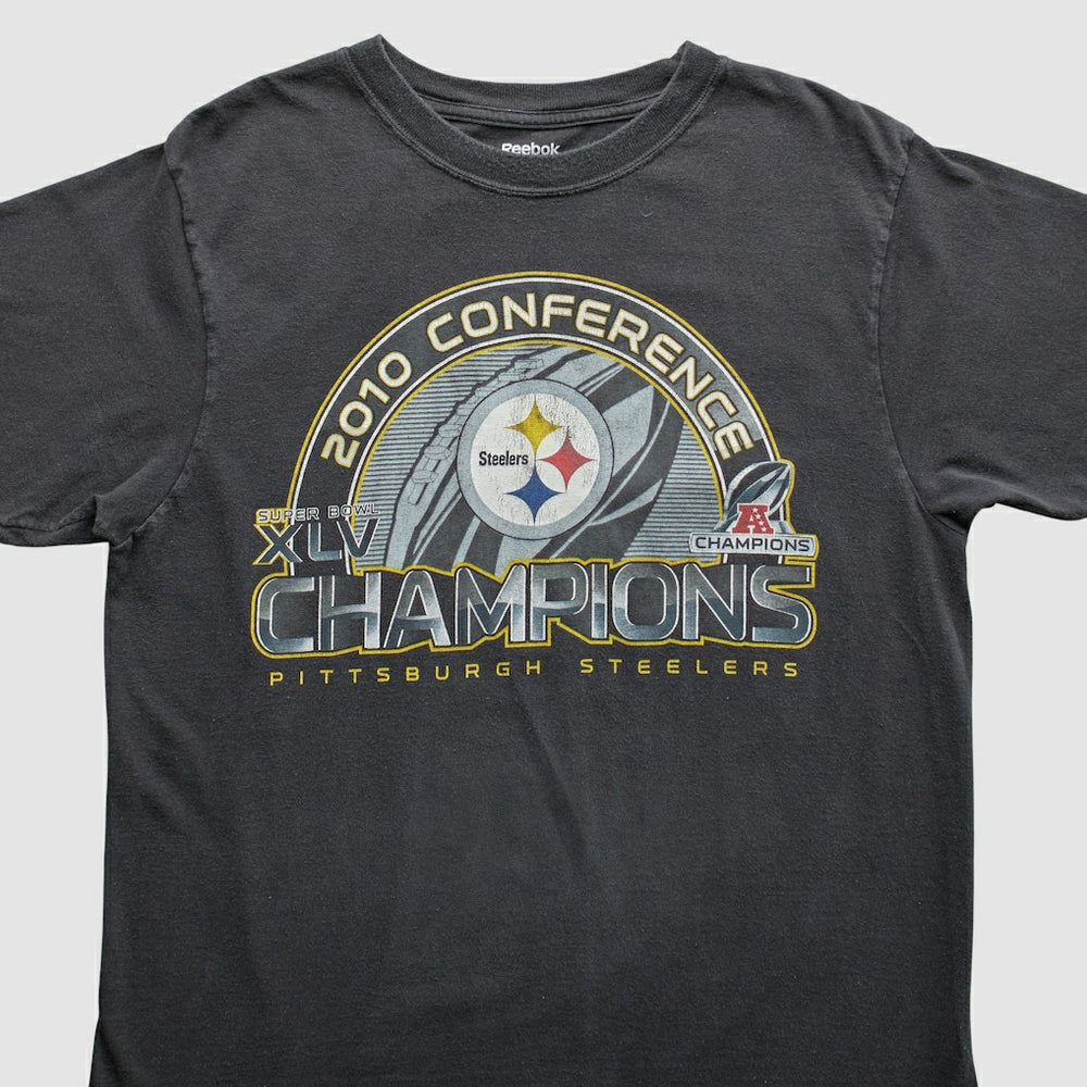 Pittsburgh Steelers Reebok 2010 T-Shirt - Black Vintage - Fanatics