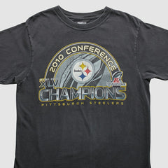 Pittsburgh Steelers Reebok 2010 T-Shirt - Black Vintage - Fanatics