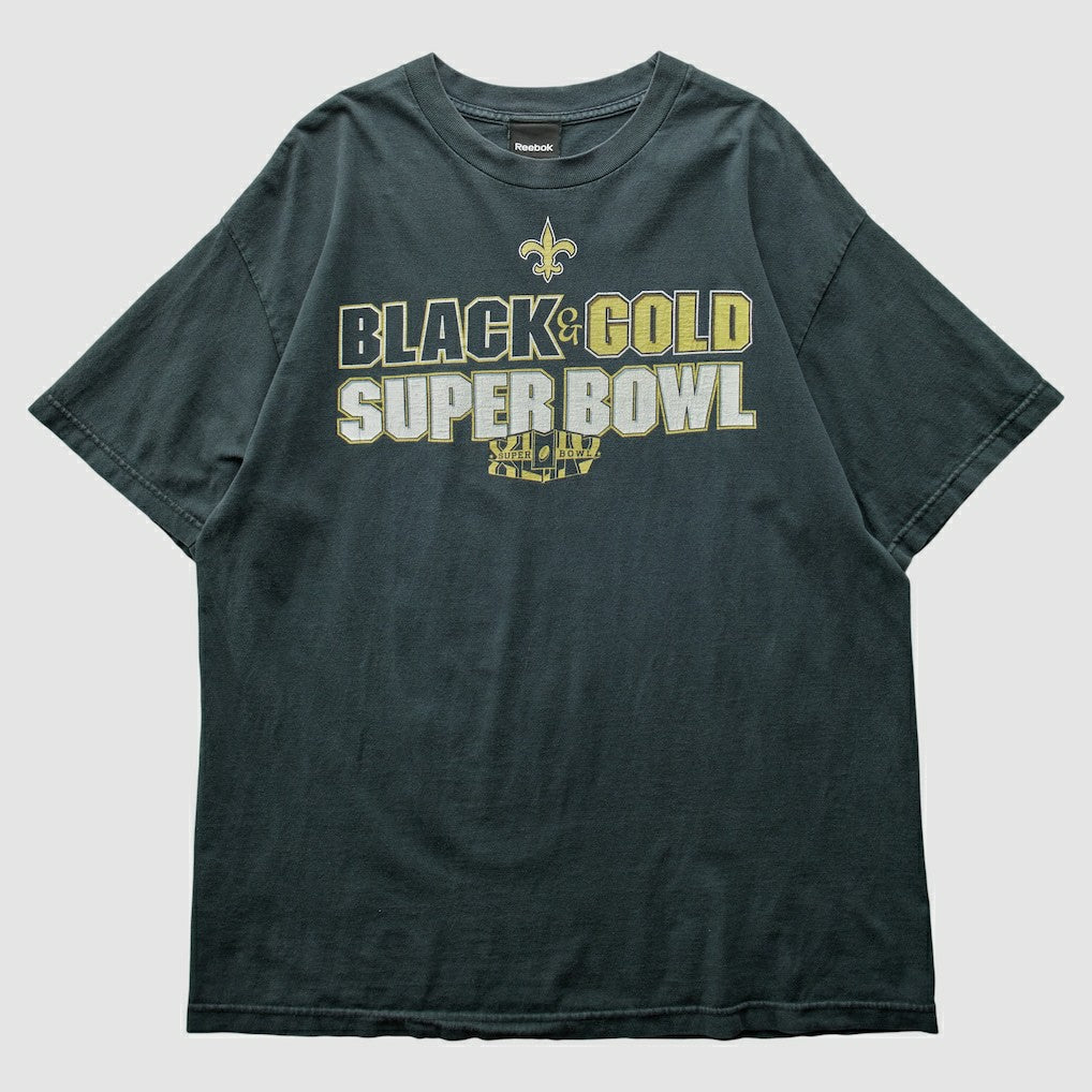 New Orleans Saints Reebok 2009 T-Shirt - Black Vintage - Fanatics
