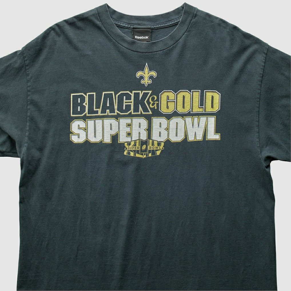 New Orleans Saints Reebok 2009 T-Shirt - Black Vintage - Fanatics