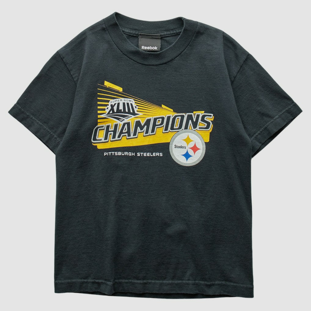 Pittsburgh Steelers Reebok 2009 T-Shirt - Black Vintage - Fanatics