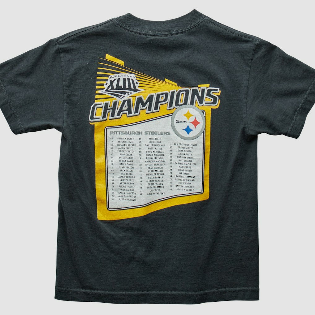 Pittsburgh Steelers Reebok 2009 T-Shirt - Black Vintage - Fanatics