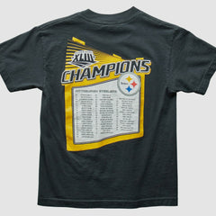 Pittsburgh Steelers Reebok 2009 T-Shirt - Black Vintage - Fanatics
