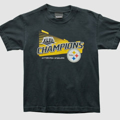 Pittsburgh Steelers Reebok 2009 T-Shirt - Black Vintage - Fanatics