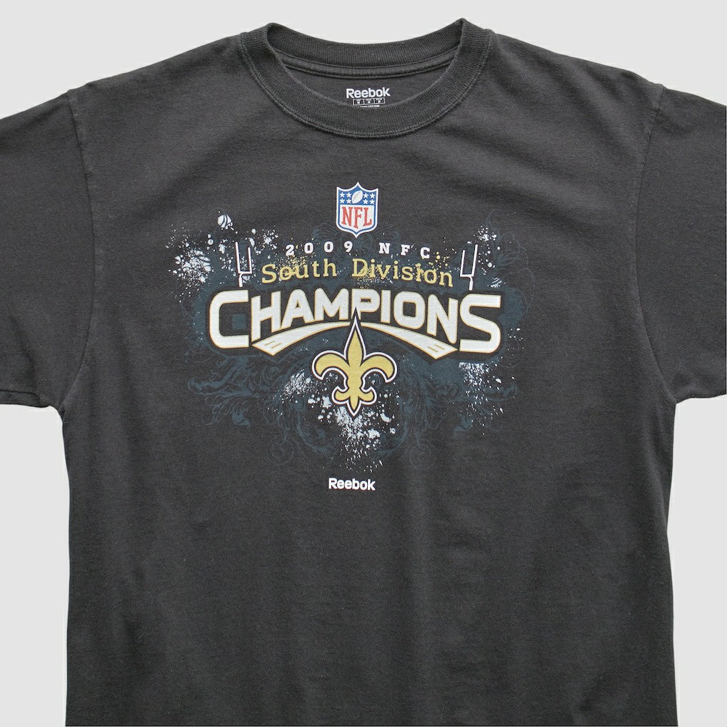 New Orleans Saints Reebok 2009 T-Shirt - Black Vintage - Fanatics