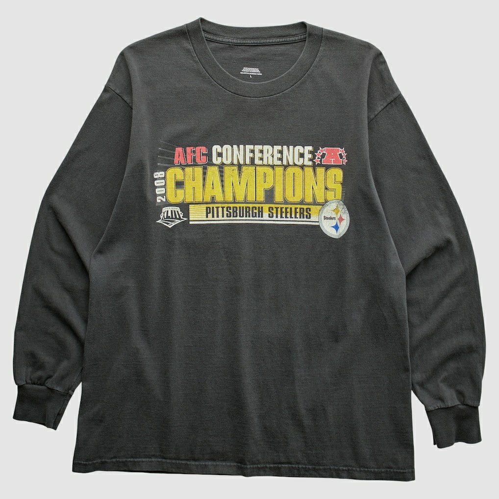 Pittsburgh Steelers 2008 T-Shirt - Black Vintage - Fanatics