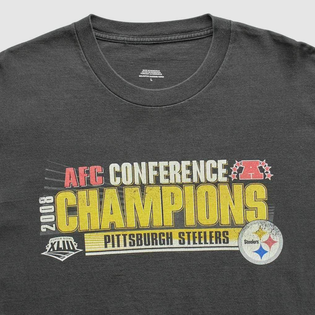 Pittsburgh Steelers 2008 T-Shirt - Black Vintage - Fanatics