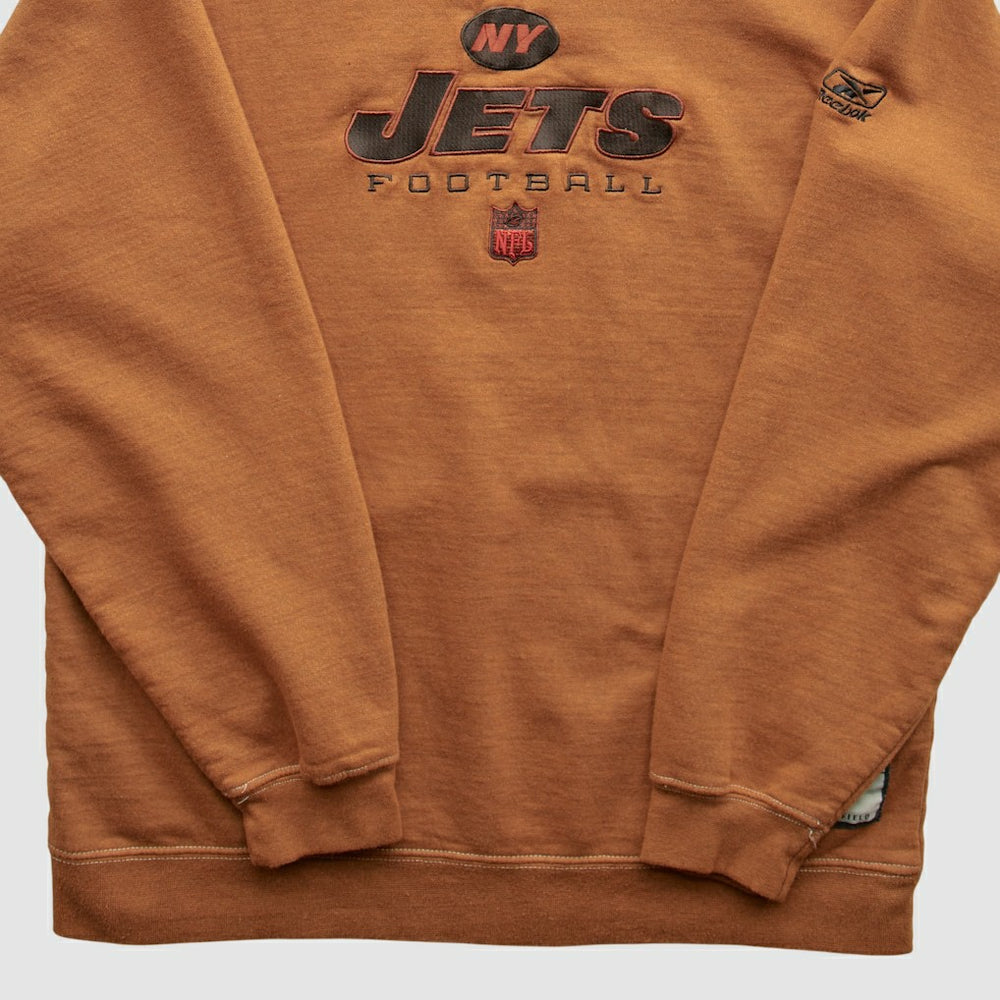 New York Jets Reebok 2000s Pullover Sweatshirt - Brown Vintage - Fanatics