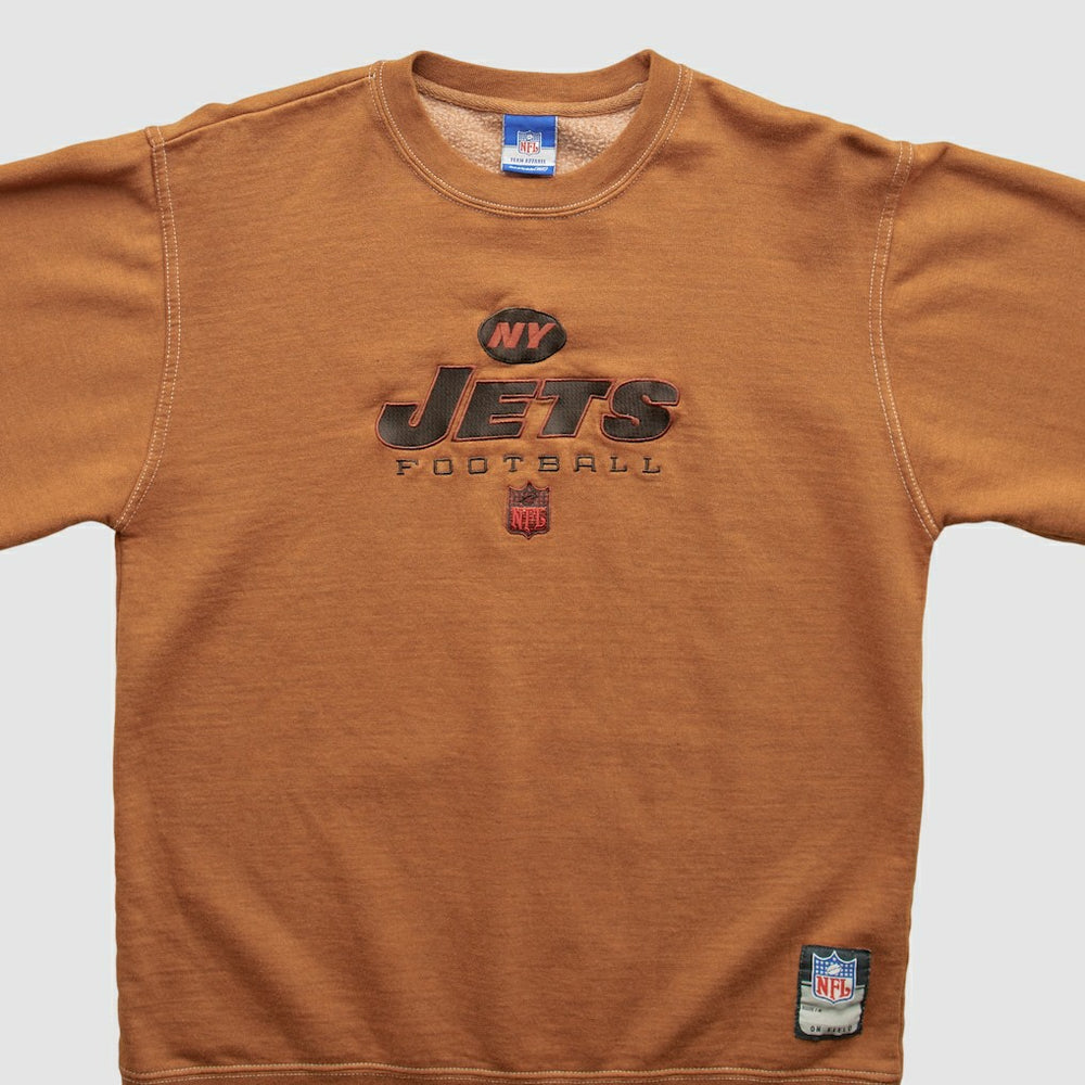 New York Jets Reebok 2000s Pullover Sweatshirt - Brown Vintage - Fanatics