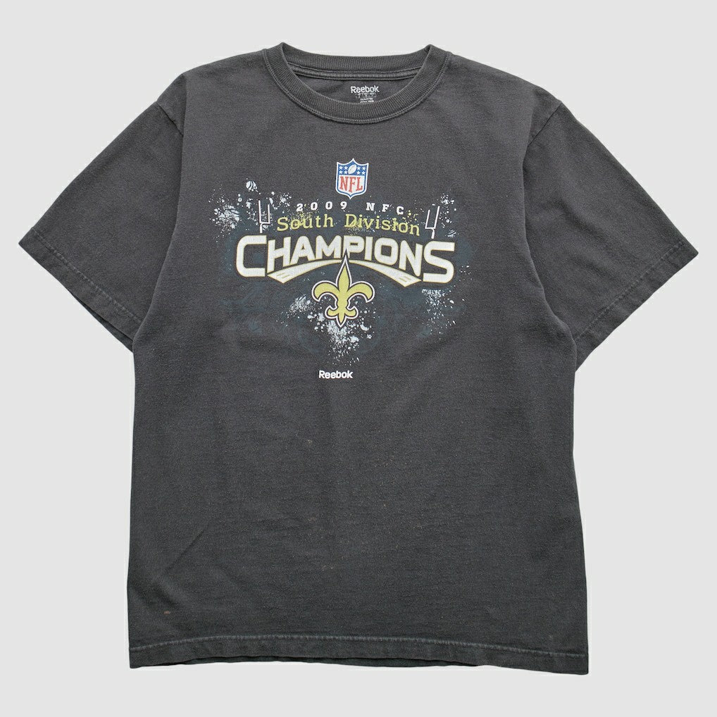 New Orleans Saints Reebok 2009 T-Shirt - Black Vintage - Fanatics