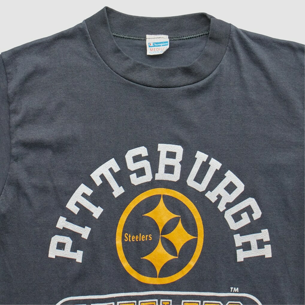 Pittsburgh Steelers Champion 80s T-Shirt - Gray Vintage - Fanatics