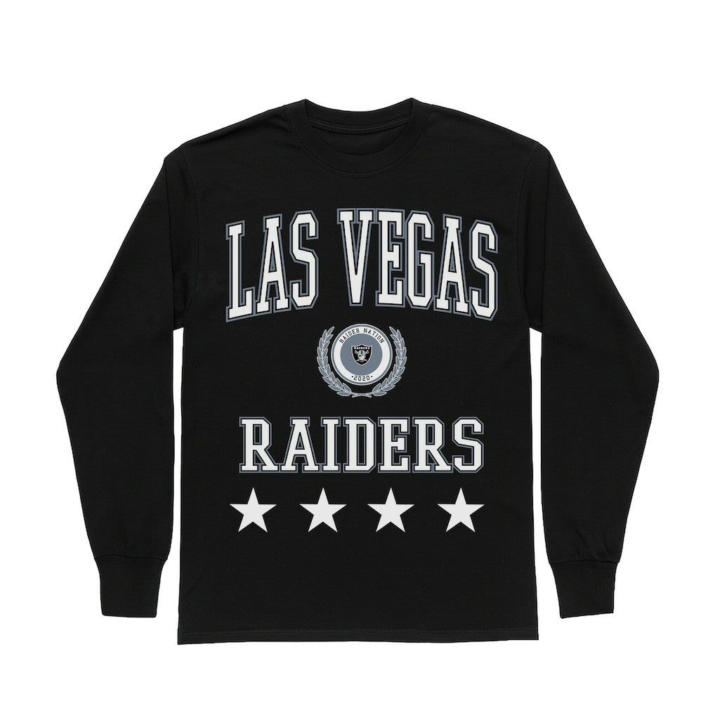 Las Vegas Raiders Gameday Couture Women's Oversized Everyday Star Long Sleeve T-Shirt - Black - NFL