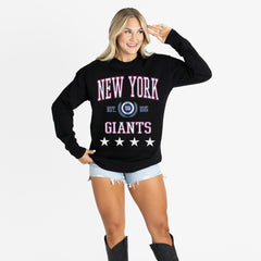 New York Giants Gameday Couture Women's Oversized Everyday Star Long Sleeve T-Shirt - Black - NFL
