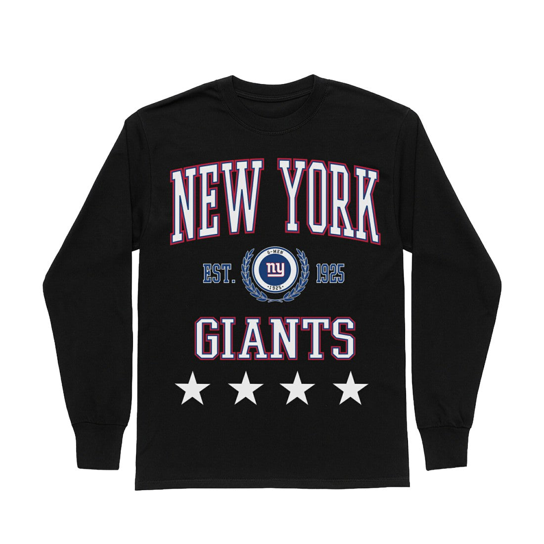 New York Giants Gameday Couture Women's Oversized Everyday Star Long Sleeve T-Shirt - Black - NFL