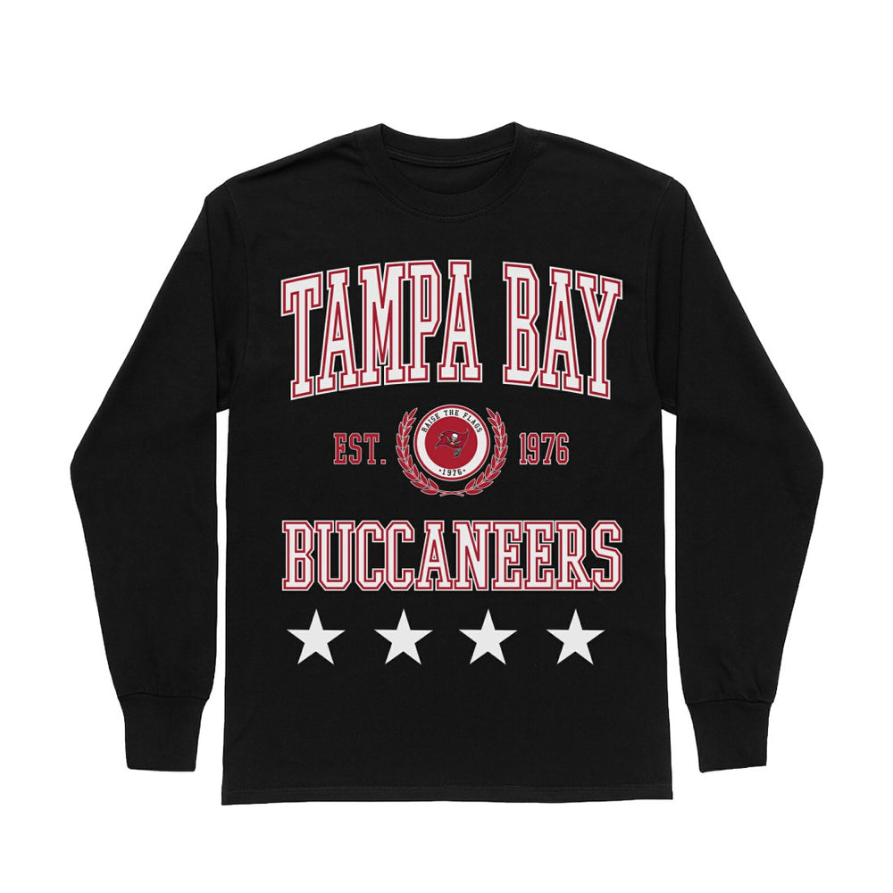 Tampa Bay Buccaneers Gameday Couture Women's Oversized Everyday Star Long Sleeve T-Shirt - Black - NFL