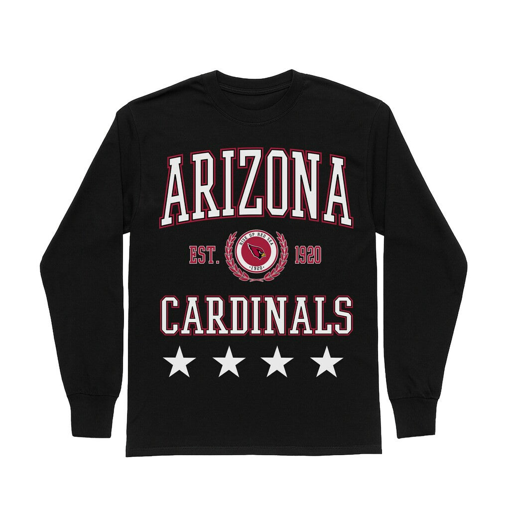 Arizona Cardinals Gameday Couture Women's Oversized Everyday Star Long Sleeve T-Shirt - Black - NFL